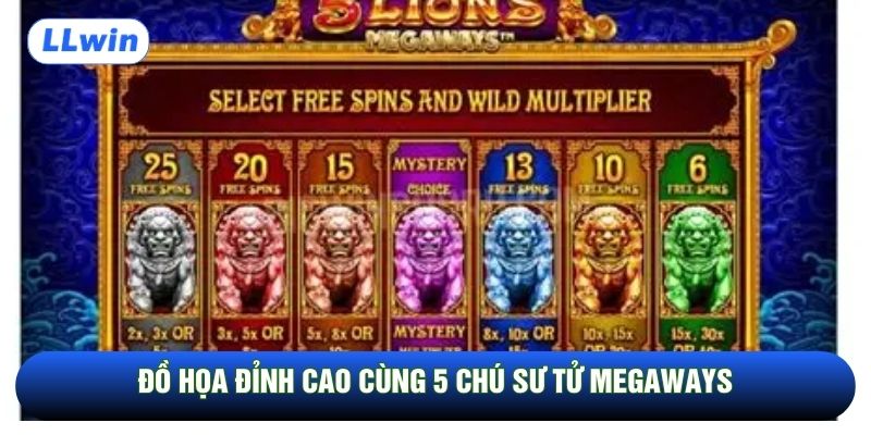 Đồ họa đỉnh cao cùng 5 chú sư tử Megaways